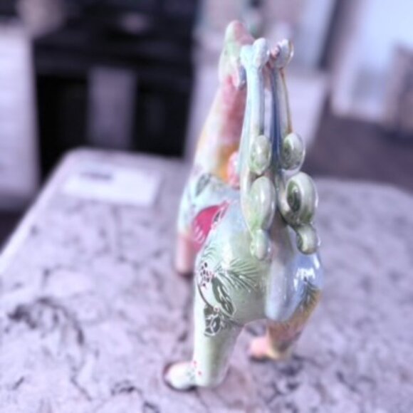 Hand Painted Lusterware Reindeer Figurines: Iridescent Christmas Transferware - Picture 10 of 10